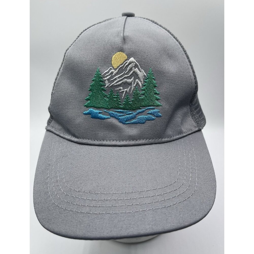 Sun & Sky Gray Moutain Outdoors Adult‎ Trucker Hat Adjustable One Size Mesh